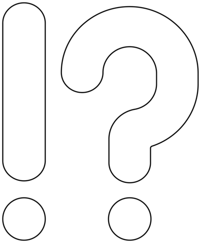 Exclamation Question Mark Emoji Coloring Page